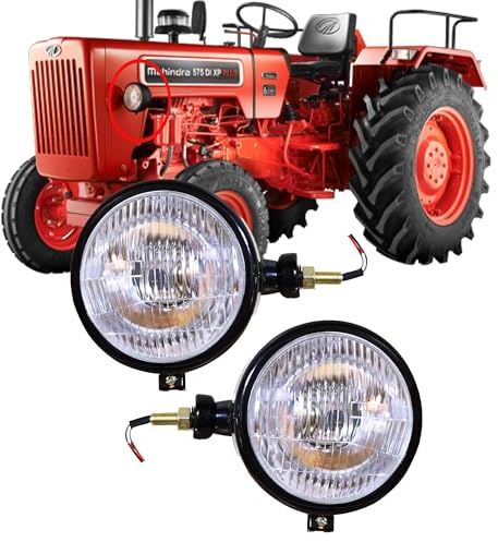 APSMOTIV Scheinwerfer Baugruppe für Mahindra Traktor 275 575 485 475 – 12V Metall-Scheinwerfer, Schwarz, Wasserdicht, Langlebig, 50.000 Std. Lebensdauer, einfache Montage