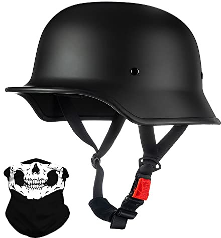 Jethelm Deutsche Motorrad Halbhelme mit ECE, Jethelm Retro, Chopper Helm, Scooter-Helm, Fahrradhelm, für Erwachsene und Jugendliche, Unisex, M~XXL 57~64CM
