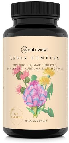 Mariendistel Artischocke Löwenzahn Leber Komplex mit Kurkuma, Enzian & Cholin - 120 Kapseln - Hochdosiert mit 80% Silymarin & 5% Cynarin - Ohne Zusätze - Vegan - Bitterstoffe