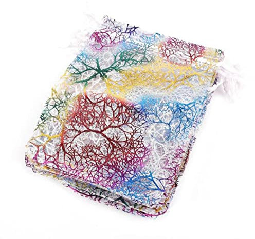 ORGEFY 10–50 Stück 7x9/9x12/10x15/13x18 cm Organza-Beutel Schmuck-Verpackungsbeutel Hochzeit Party Dekoration Zeichenbare Taschen Perlen Geschenkbeutel - Weiß 13x18cm, 20 Stück