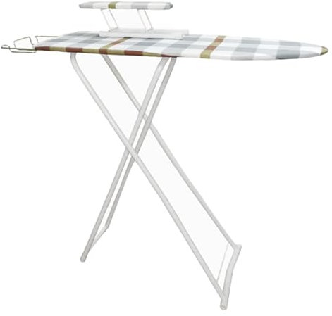 Genérico Tabla de Planchar Plegable, Tablas de Planchar Que ahorran Espacio con Patas de Metal Pesado y Cuatro Niveles de Ajuste de Altura (Color: Rejilla, tamaño: M)