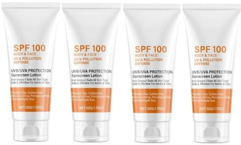 4 Stück Sonnenmilch Lsf 100, Sonnenschutzcreme Lsf 100, Sonnencreme Sport Sonnenlotion, Sonnenschutz Für Gesicht Körper, Gesichtssonnenschutz 100 Schutzfaktor, Gesichtssonnencreme Mit UVA/UVB Schutz