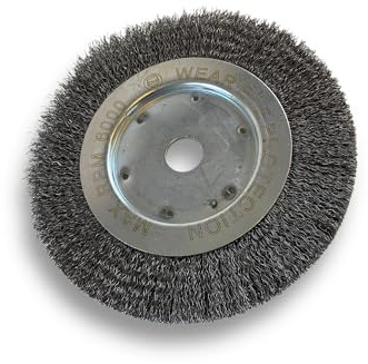 Kibros Brosse circ. touret ACIER fil dur Ø 175 mm 1 rang | Fil dur 0.30 mm ondulé, alésage 20 mm + réducteur bague 16/12 mm, pour meuleuse affûteuse ponceuse, décapage ébavurage.