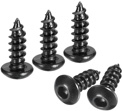 QUARKZMAN M4 x 10mm Selbstschneidende Innensechskantschrauben 50 Stück Innensechskant Rundkopf Schraube Kohlenstoffstahl Bohrschrauben Flachkopf Maschinenschraube für DIY Holz Hardware