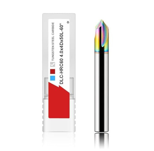 Fasenfräser, 3 Schneiden, 60/90/120 Grad, Fasenmesser, Wolframstahl, Fasenfräser, CNC-Fräser, Schnitzbohrer(90 Degree,DLC-HRC60_4.0X4DX50L)