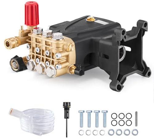 VEVOR Pompa per idropulitrice, Stantuffo Orizzontale a Tripla Mandata 25,4 mm Kit di Pompe di Ricambio per Idropulitrice 281,22 kgf/cm² 18,18 L/min Per Simpson MorFlex 40224, 40225, 40226, Santoprene