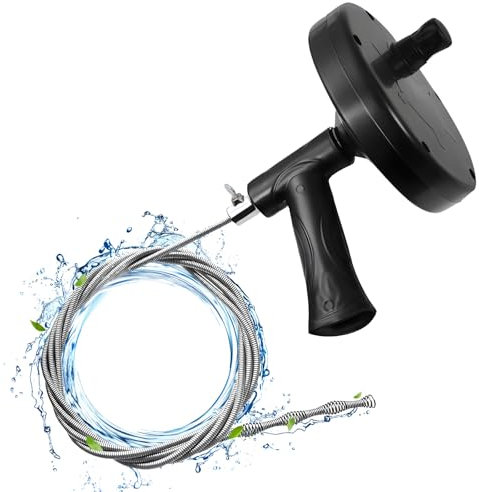 10m Hochleistungs Rohrreinigungsspirale für Waschbecken Dusche Badewanne Flexibler Rohrreiniger und Haarentferner für Verstopfungen Umweltfreundlich und Wiederverwendbar