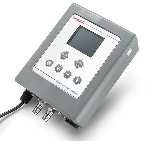 Accufill Wandmontierter automatischer voreingestellter Reifendruckprüfer, Reifenfüller, Digitalanzeige, professionelle Multi-Skala, max. 174 psi