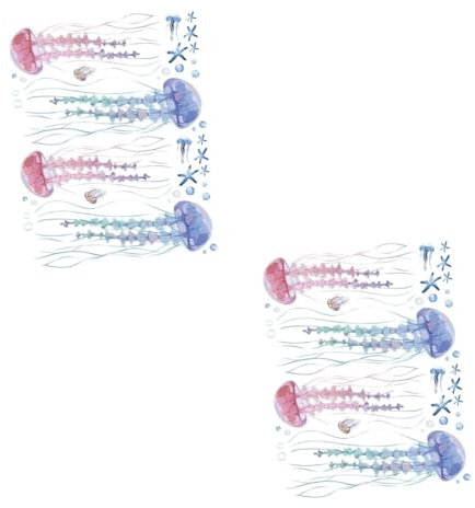 Toyvian 4blätter Jellyfish Wandtattoos Für Kinderzimmer Und Abziehbare Wandsticker Für Oberflächen Einfach Anzubringen Entfernen