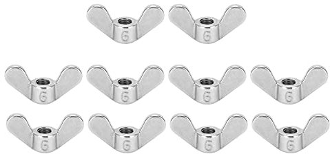 10 Piezas M6 304 Tuercas de Ala de Mariposa de Acero Inoxidable, Roscado y No Deslizante, Fácil de Usar, para Maquinaria y Equipos Electrónicos