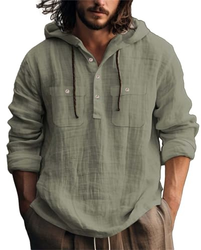 Mens Tank Tops Beach Linen Mens Shirt midsommar Flat Earth Shirt Ocean Pacific Shirts for Men B-Green