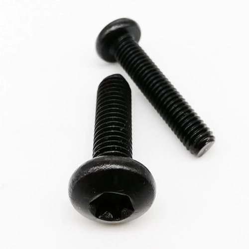 DNVGJUP Lfang-Sechskantbolzen M2 M2,5 M3 M4 M5 M6 Schwarz 304 Edelstahl Sechs-Lobe Torx-Flachkopfschraube Sechs-Lobe runde Halbrundschraube, Stark und langlebig(14mm,50pcs M3)