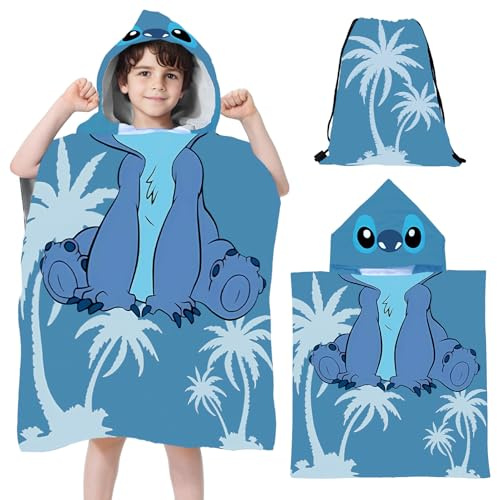 Metaparty Kids Beach Towel,Swimming Towels Girls Boys,Hooded Poncho Bath Towel for Kids,Swim Pool Beach Towels (Blue1)