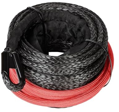 1 Stück 10 mm x 26 m 22000 Pfund Synthetisches Windenseil mit schwarzer Schutzhülle for ATV UTV SUV (schwarz)