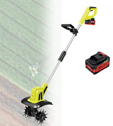 Motozappa Elettrica Da Giardino Senza Fili, Motozappa Elettrica Portatile Da 20V, Larghezza Di Lavoro Di 25 Cm, Profondità Di Fresatura Di 22 Cm, Per Giardino E Orti,1battery
