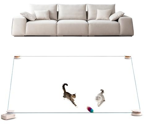 Interactive Cat Toy for Indoor Cats – Automatic Moving & Enrichment Toy for Indoor Cats/Kitten, Auto/Manual Control Cat Treadmill for Exercise & Mental Stimulation, Stimulating Chase Toys (H1K3)