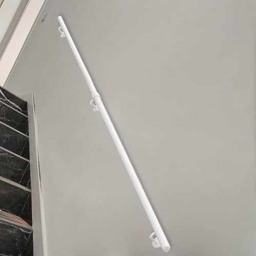 Lanmmraifc Pasamanos Blanco Moderno para escaleras de 1, 2, 3, 4, 5 y 6 Metros, pasamanos de Escalera de Hierro Forjado para Montaje en Pared, pasamanos para lofts, barandillas, pasillos(100cm)