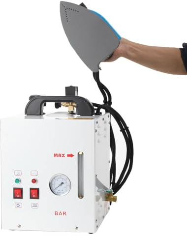 Atsoya Dampferzeuger Bügelstation Bügelanlage mit Bügeleisen, 5 Liter | Dampferzeuger Bügelanlage mit Wassertankanzeige&Manometer Geeignet für Bekleidung, Leder, Heimtextilien, Gewerbliches Bügeln