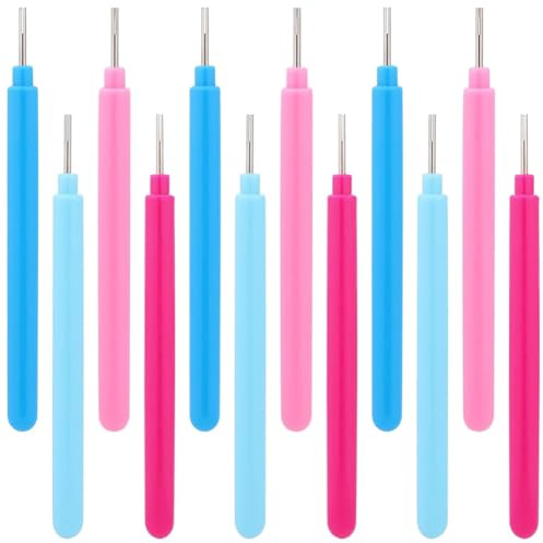 Qusedwey 12 Piezas de Herramientas de Quilling de Papel, Kit Ranurado, Bolígrafo de Aguja para Filigrana, Bolígrafo de Papel para Filigrana, Bolígrafo Rizador de Volumen