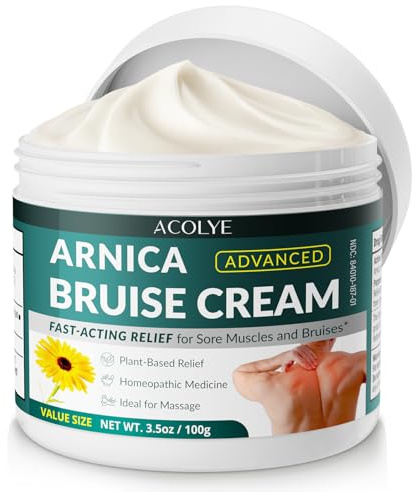 Acolye Arnica Cream for Bruising and Swelling: Extra Strength Arnica Bruise Cream with Vitamins K C E for Seniors Aged 55 and Above - Fast Healing Formula Ideal for Thin Skin 3.5 oz