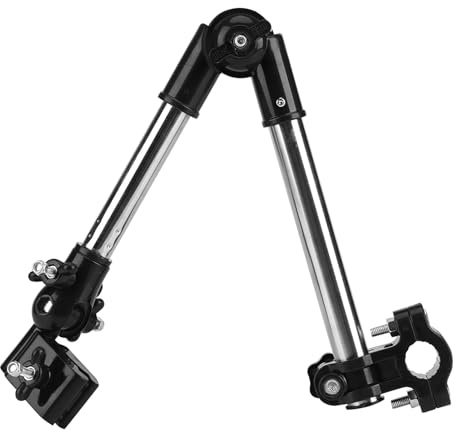 Aramox Schirmhalter Kinderwagen Regenschirmhalter Für Rollator Regenschirmhalter Stretch Mount Ständer, 360 ° Verstellbarer Regenschirmhalter mit Verdickter Edelstahlrohr (Black)