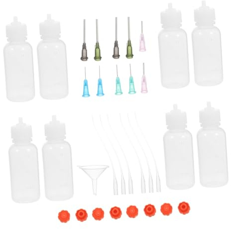 SMASOLO Glue Dispensing Bottle with Needle Tips and Funnel Precise Squeeze Applicator for Industrial Use Portable Plastic Dropper for Cleaning Oil and Craft Liquids