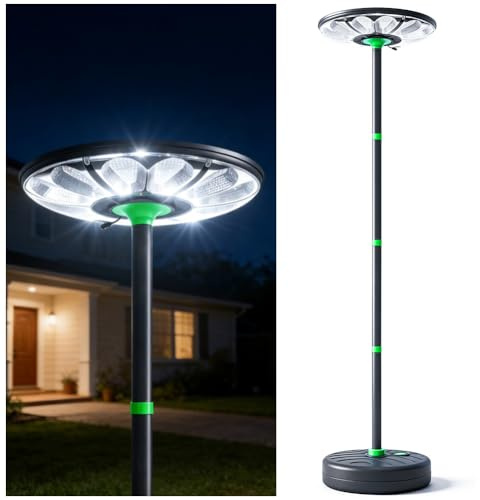 Solarlampen für Außen mit Bewegungsmelder 75W 10000K Superhelle Solarleuchte 780 LED Solar Strahler Aussenleuchte IP65 Aussen Lampe Outdoor 240cm Lichtmast für Garten, Hof Garage, Haustüren