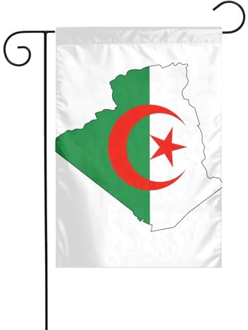 Drapeau de l'Algérie imprimé carte 30,5 x 45,7 cm, drapeau vertical double face, drapeau décoratif intérieur extérieur drapeaux de jardin