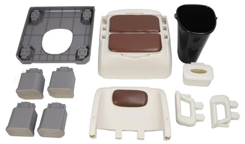 Inodoro Inodoro para Adultos En Cuclillas Silla En Cuclillas Extendida Portátil Cubos Huecos Cómoda Móvil Asiento De Sofá Inodoro Marrón