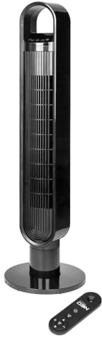NEO TOOLS Ventilatore a torre con WiFi e ionizzatore, 60 W, altezza 100 cm, controllo app, display digitale, telecomando, 3 modalità e velocità, oscillazione 75 gradi, timer da 12 ore, nero