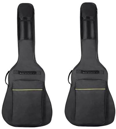BGHYJKOL Akustisk gitarrfodral set med 2 fodral för elektrisk gitarr och klassisk akustisk gitarr, svart, Taille unique, En stil