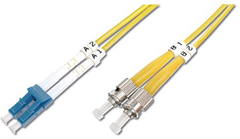DIGITUS Cable de fibra óptica OS2 – 2 m – LC a ST – Cable de FO dúplex