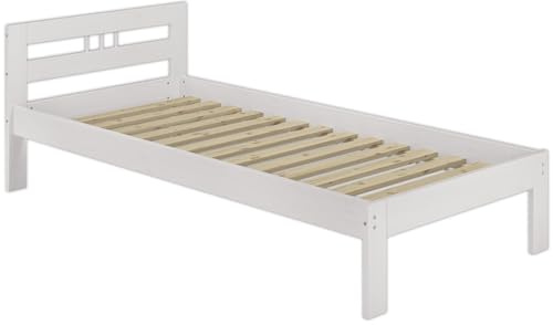 Erst-Holz®Bettrahmen Einzelbett 80x200 Massivholzbett Kiefer weiß Futonbett Rollrost Gästebett 60.64-08 W