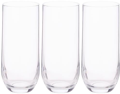 3x LAV Sude Clear Highball Glasses Water Juice Cocktail Tumblers 315ml/10.75oz