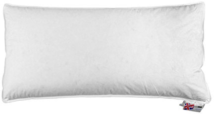 Homescapes mittelfestes Kopfkissen 40 x 80 cm, Federkissen mit Füllung aus 100% Entenfedern, Responsible-Down-Standard- und Oeko-Tex-Zertifiziert, Bezug aus 100% Baumwolle