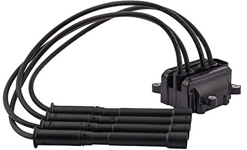 HELLA 5DA 358 000-581 Zündspule - 12V - 4-polig - inkl. Zündspulenleitung/Blockzündspule - geschraubt