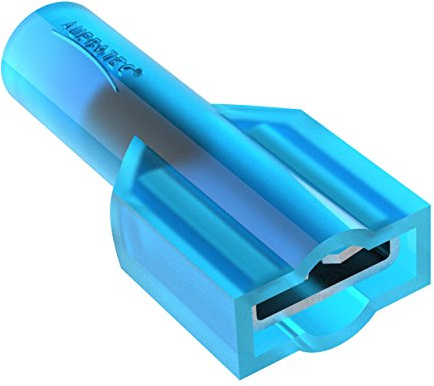 AUPROTEC 25x Vollisolierte Flachsteckhülsen 1,5-2,5 mm² blau weibliche Steckverbinder FDFNY Kabel Verbinder Nylon isoliert aus Kupfer verzinnt