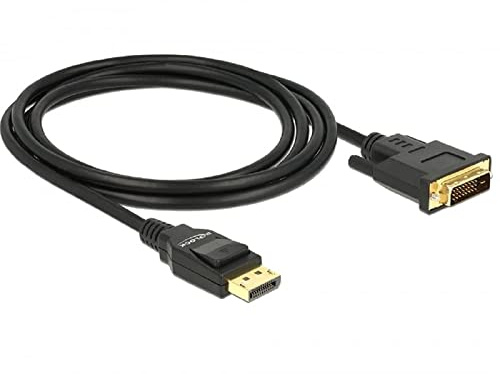 Delock Kabel DisplayPort 1.2 Stecker > DVI 24+1 Stecker Passiv 4K 30 Hz 2 m schwarz