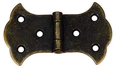 Bisagras de 80 x 50 mm, herrajes de hierro antiguo en la tienda de restauración, herrajes antiguos antiguos y antiguos de latón para puerta de muebles