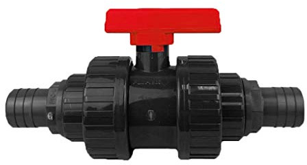 well2wellness® PVC Kugelhahn 2-Wege-Ventil mit Innengewinde | Inkl. 2 x Schlauchtüllen 38mm | Einfache Handhabung | Präzise Einstellung der Durchflussmenge | Inkl. 2 x Schlauchtüllen 38mm, Einfache Handhabung, Präzise Einstellung der Durchflussmenge