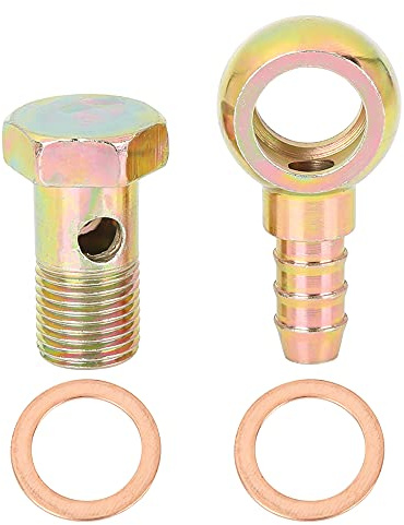 X AUTOHAUX Hohlschraube Für Motorrad Bremse 1 Satz M16x1.5 16mm | Schlauch 11mm, Für Luft/Kraftstoff/Motor, Inkl. Schlauch Widerhaken Bolzen, CNC-Bearbeitung