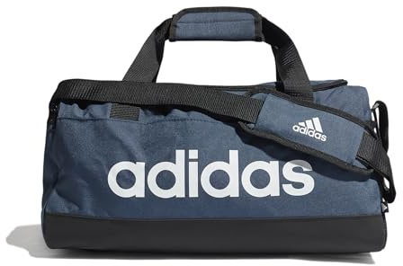 adidas - Borsa sportiva Essentials Duffel Bag S blu Crew Navy, nero e bianco, taglia unica