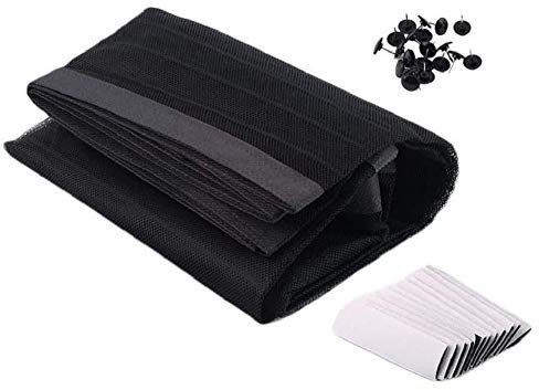 Mosquitera magnética para ventanas – Puertas – Cortina – Puerta ventana – Autoadhesivo – Velcro – Antiinsectos – Red – Adaptable – Negro – 210 cm x 120 cm