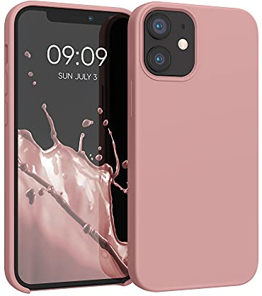 kwmobile Cover per Apple iPhone 12 mini Custodia - Back Case per Smartphone in Silicone TPU - Protezione Gommata - rosa invernale