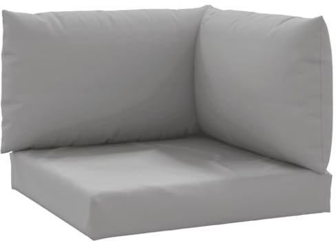vidaXL Cojines para Sofá de Palets 3 Piezas Asiento Silla Respaldo Jardín Patio Balcón Terraza Exterior Suave Cómodo Decoración Tela Gris