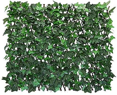 GLANT Expandable Fence Privacy Screen for Balcony Patio Outdoor,Decorative Faux Ivy Fencing Panel,Artificial Hedges (Single Sided Leaves) (1, Green-Ivy)
