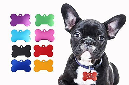 chapitas personalizadas para Perros - Chapa grabada para perros de varios tamaños - placa identificacion collares para perros (Azul Claro, Grande 51X36)
