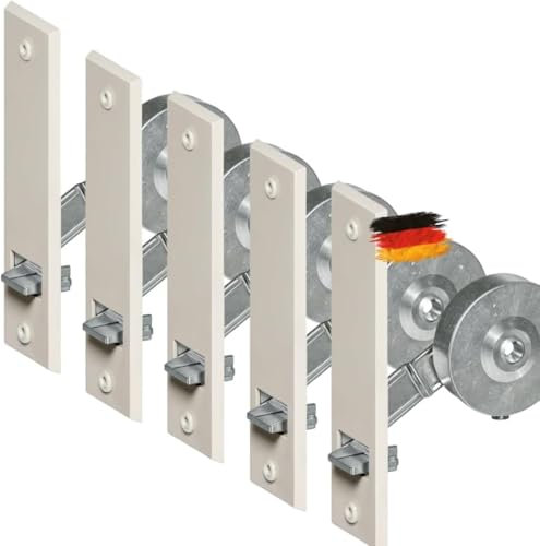 markiso® Rolladen-Gurtwickler Unterputz [Made in Germany] - 5x Einlasswickler für 23mm Maxigurt [Lochabstand 135mm] - Rollladenwickler inkl. weißen & farbigen Blenden - TOP Rollo Gurtwickler