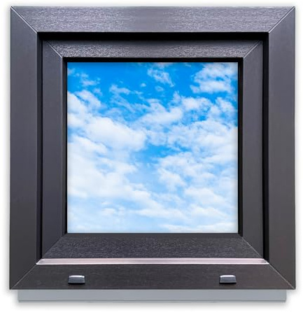 LORAC | Kunststofffenster Anthrazit-weiß 600x600mm, 60x60cm, PCV, DIN Rechts, kippbar & ausstellbar, 2-fach Verglasung, energiesparend – Fenster mit CE-Zertifikat für Keller und Wohnung