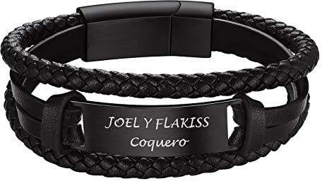 FOCALOOK Herren Mikrofaser-Lederarmband Personalisierte Armspange Armband mit Edelstahl-Magnetverschluss, schöne Armspange zum Geburtstag, Valentinstag, zu Weihnachten